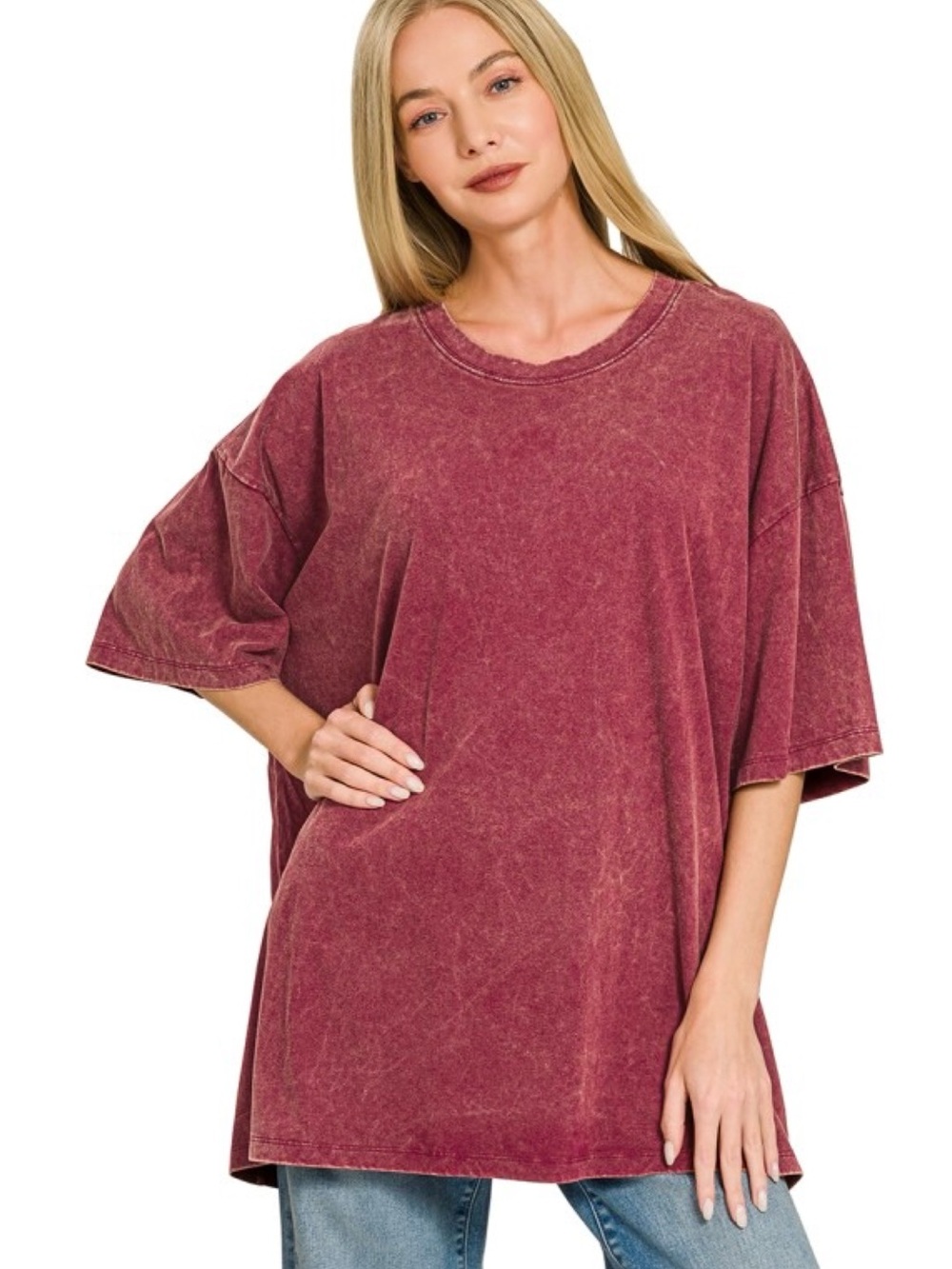 Oversized Mineral Wash Boyfriend Tee